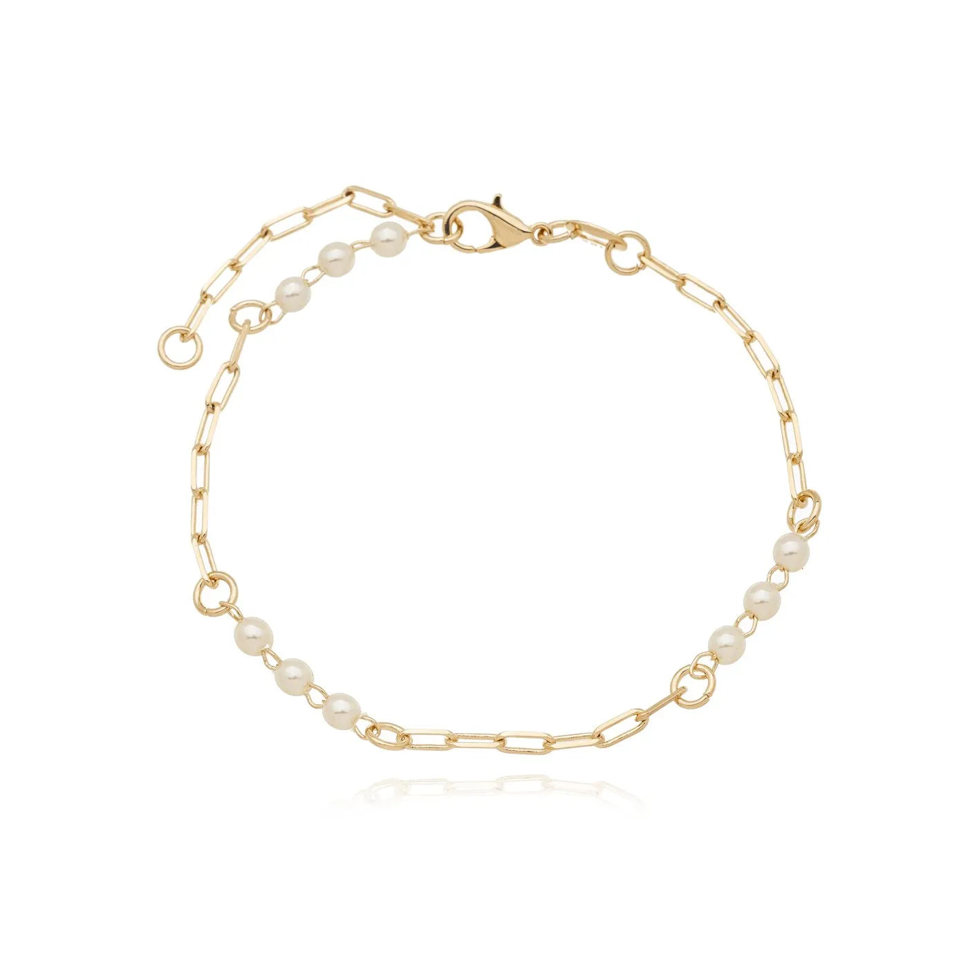 Pulseira com pérolas banhada a ouro 18k - Biju & Cia.