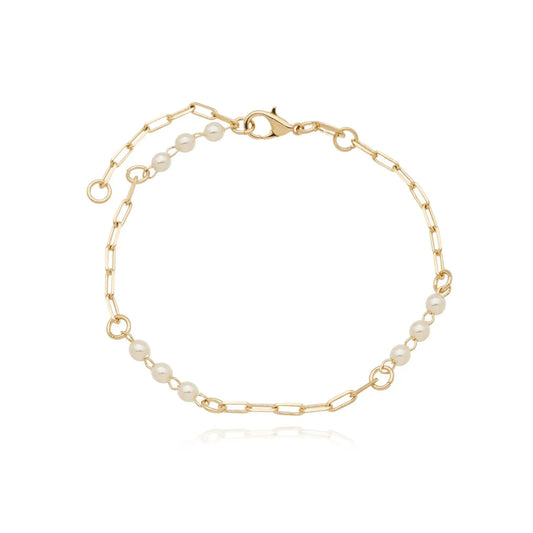 Pulseira com pérolas banhada a ouro 18k - Biju & Cia.