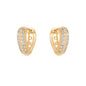 Brinco de argola articulada de coração com zircônias banhado a ouro 18k - Biju & Cia.