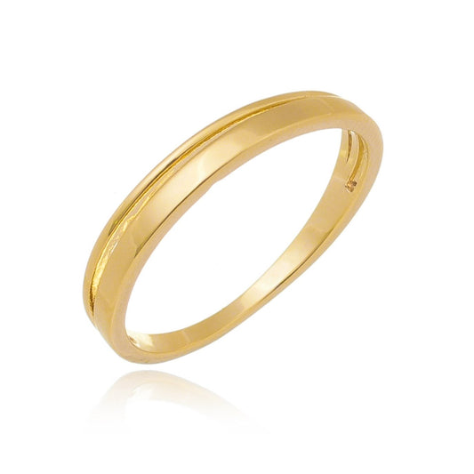 Anel Dois Fios Liso banhado a ouro 18k - Biju & Cia.