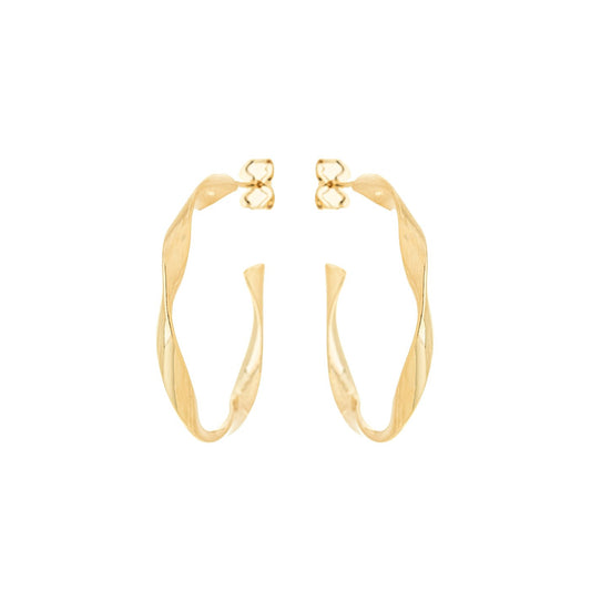 Argola fio torcido banhada a ouro 18k - Biju & Cia.