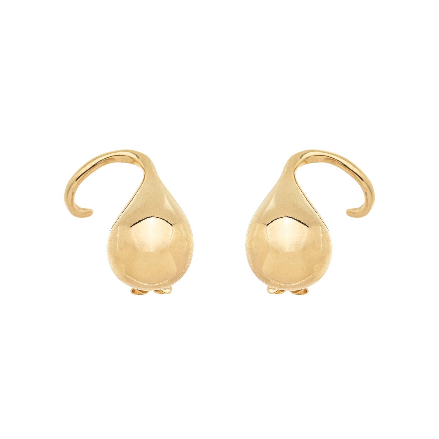 Brinco ear hook gota banhado a ouro 18k - Biju & Cia.