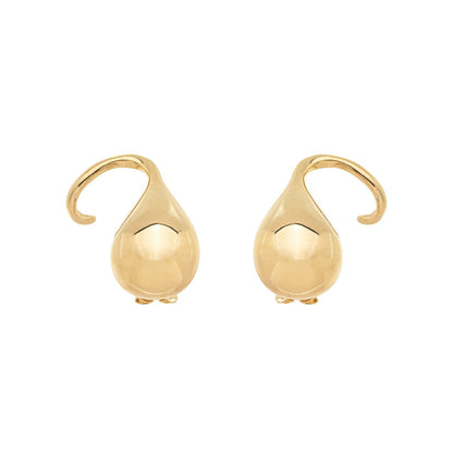 Brinco ear hook gota banhado a ouro 18k - Biju & Cia.