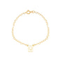 Pulseira infantil com plaquinha com coração banhada a ouro 18k