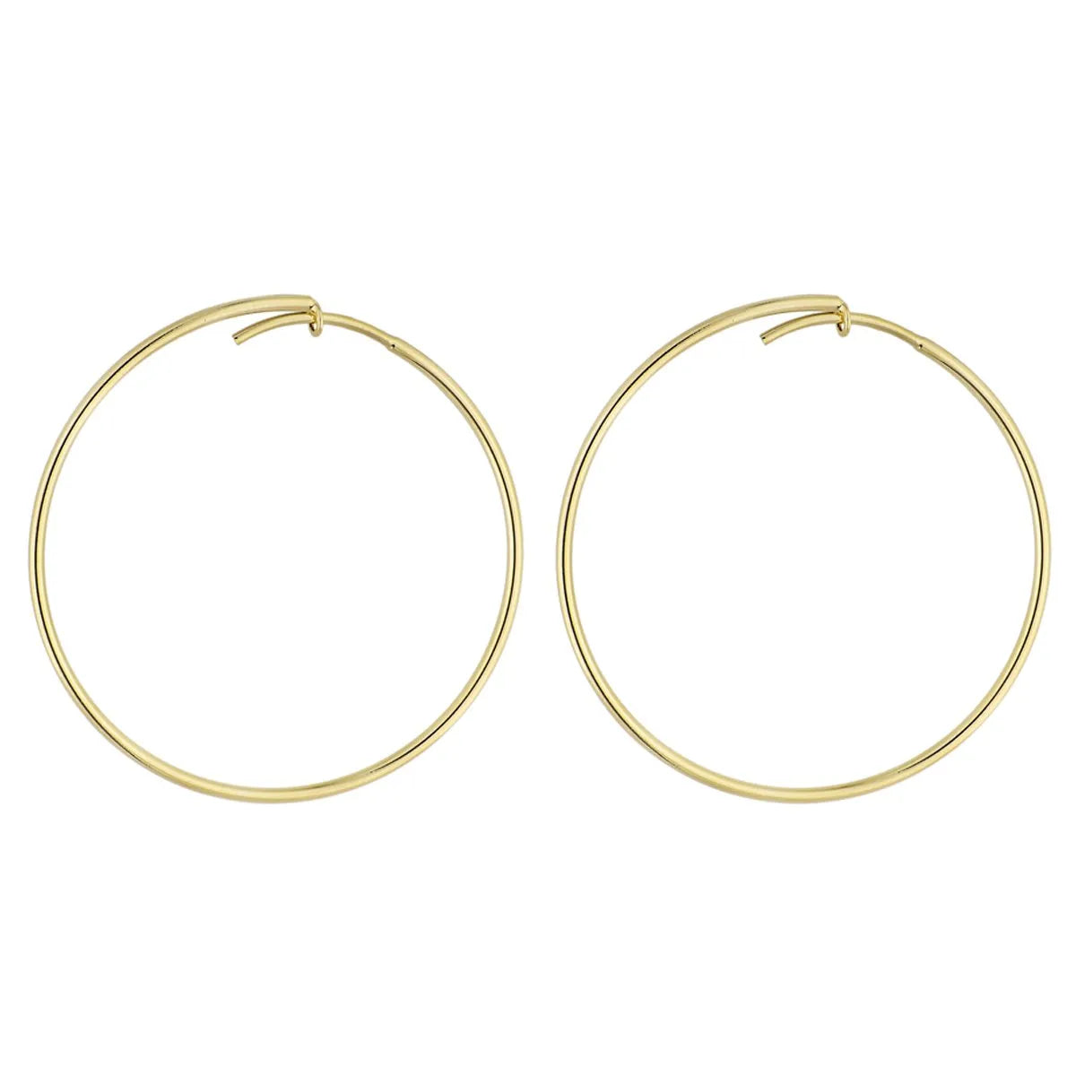Argola média lisa banhada a ouro 18k - Biju & Cia.