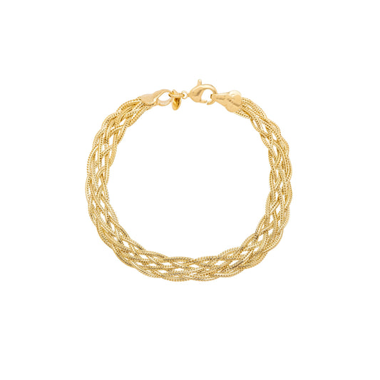 Pulseira trançada banhada a ouro 18k