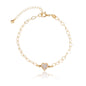 Pulseira de coração com zircônia banhada a ouro 18k - Biju & Cia.