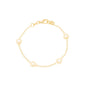 Pulseira infantil com corações de pérola banhada a ouro 18k - Biju & Cia.