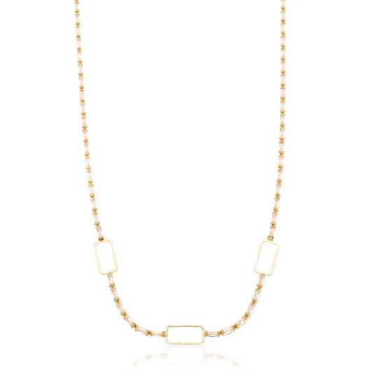 Choker retangular com zircônias banhada a ouro 18k - Biju & Cia.