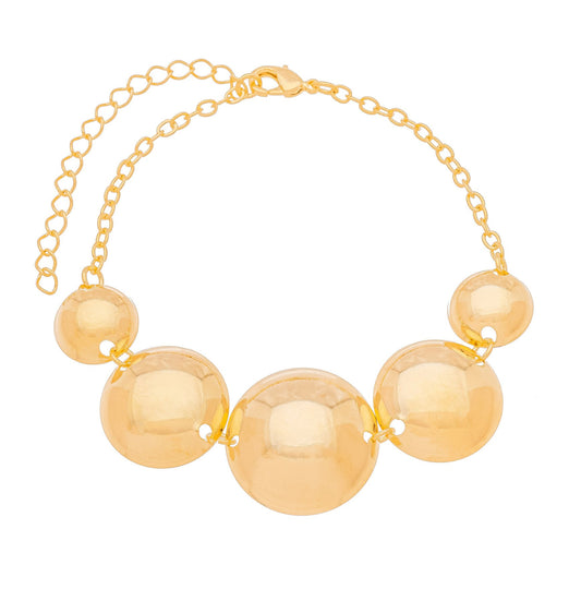 Pulseira bolas banhada a ouro 18k