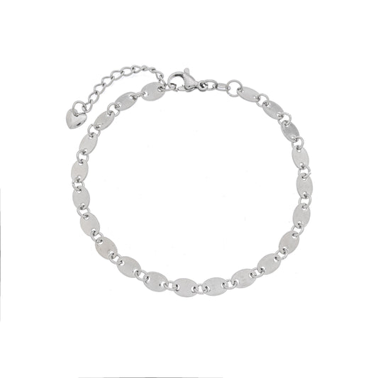 Pulseira oval em aço inox - Biju & Cia.