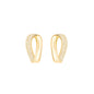 Brinco oval com zircônias banhado a ouro 18k - Biju & Cia.