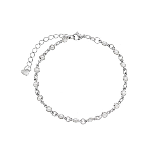 Pulseira pérolas em aço inox - Biju & Cia.