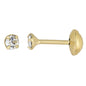 Brinco com pedra redonda com tarraxa baby (infantil) banhado a ouro 18k - Biju & Cia.