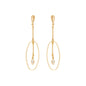 Brinco oval com pedra banhado a ouro 18k - Biju & Cia.