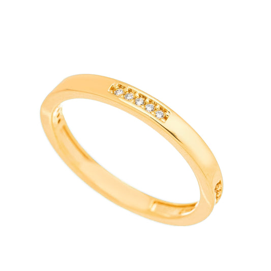 Anel com zircônia banhado a ouro 18k - Biju & Cia.