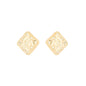 Brinco quadrado com zircônias banhado a ouro 18k - Biju & Cia.