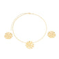 Conjunto de flor banhado a ouro 18k - Biju & Cia.