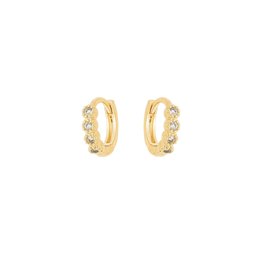 Argolinha articulada com zircônias banhada a ouro 18k - Biju & Cia.