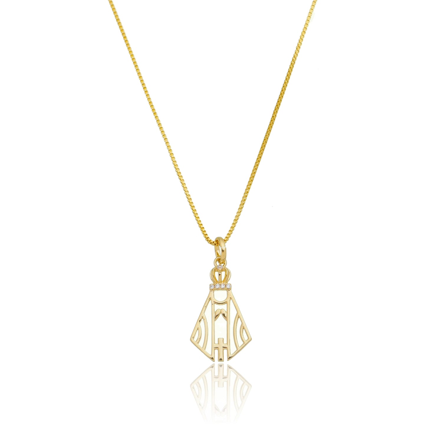 Gargantilha N. Sra. Aparecida banhada a ouro 18k - Biju & Cia.