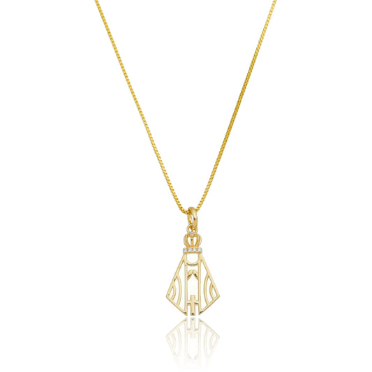 Gargantilha N. Sra. Aparecida banhada a ouro 18k - Biju & Cia.