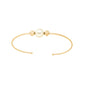Bracelete com pérola e bolinhas banhada a ouro 18k