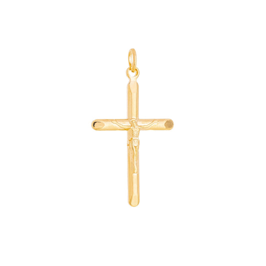 Pingente de cruz com Cristo banhado a ouro 18k - Biju & Cia.
