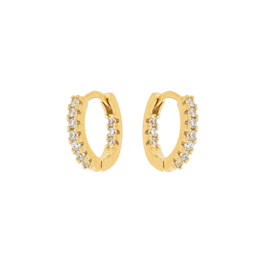 Argolinha com zircônias banhada a ouro 18k - Biju & Cia.