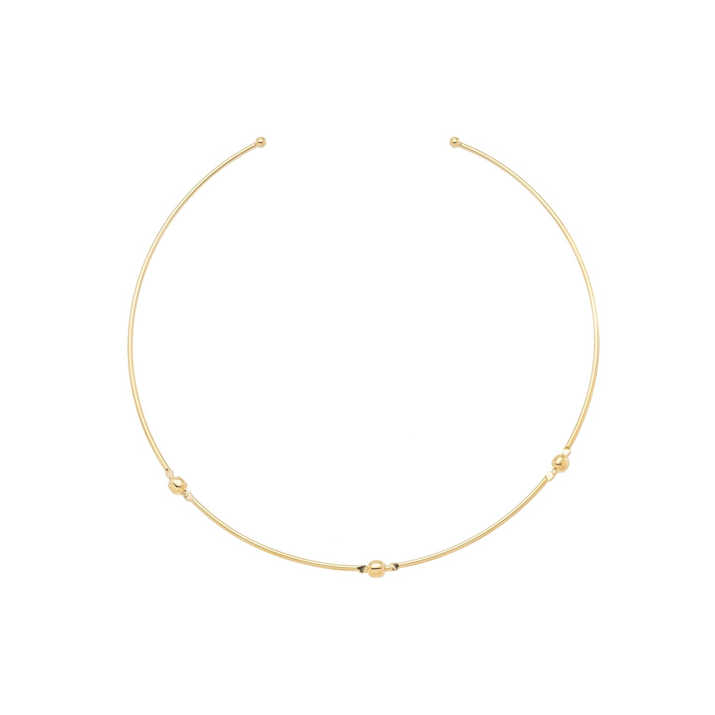 Choker de aro com bolinhas banhada a ouro 18k - Biju & Cia.