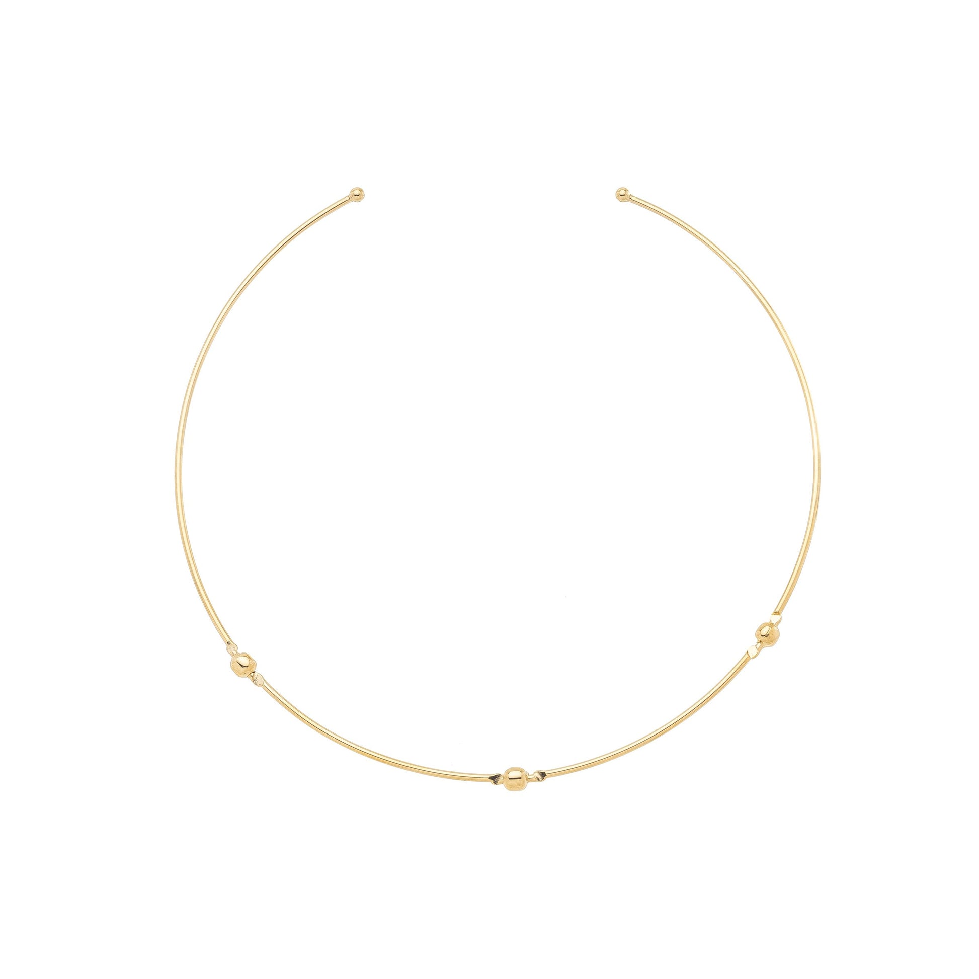 Choker de aro com bolinhas banhada a ouro 18k - Biju & Cia.