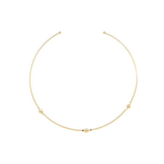 Choker de aro com bolinhas banhada a ouro 18k - Biju & Cia.