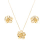 Conjunto de flor banhado a ouro 18k e a prata - Biju & Cia.