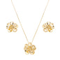 Conjunto de flor banhado a ouro 18k e a prata - Biju & Cia.
