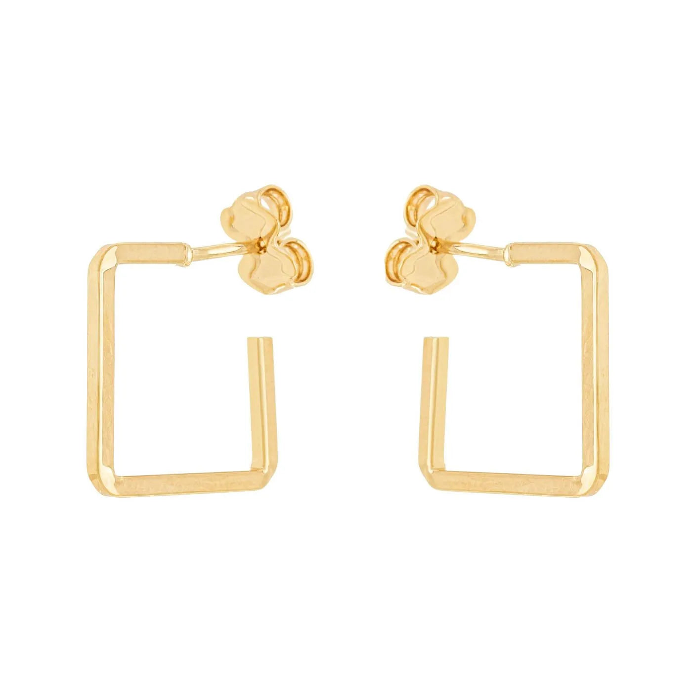 Brinco de argola quadrada banhado a ouro 18k - Biju & Cia.