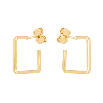 Brinco de argola quadrada banhado a ouro 18k - Biju & Cia.