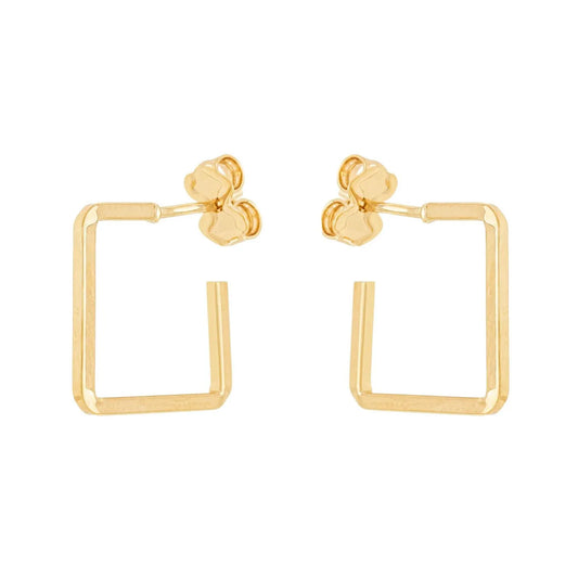 Brinco de argola quadrada banhado a ouro 18k - Biju & Cia.