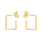 Brinco de argola quadrada banhado a ouro 18k - Biju & Cia.