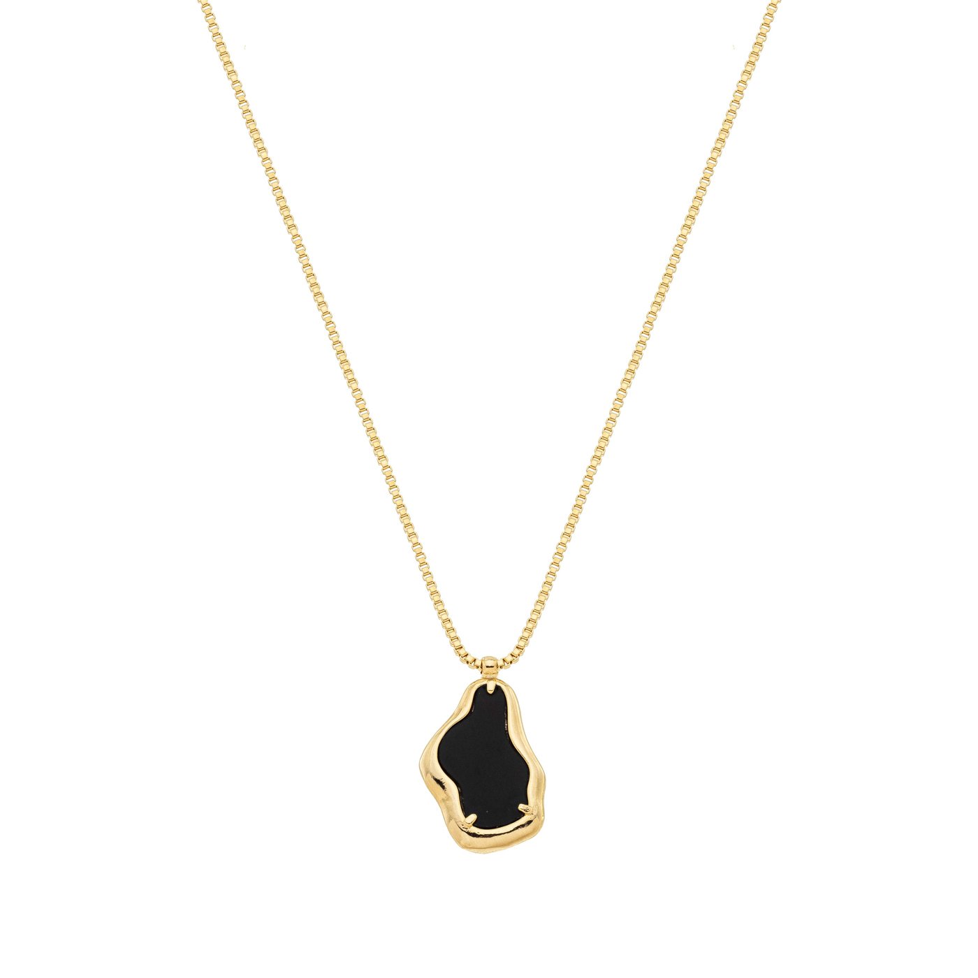 Gargantilha orgânica com acrílico banhada a ouro 18k - Biju & Cia.