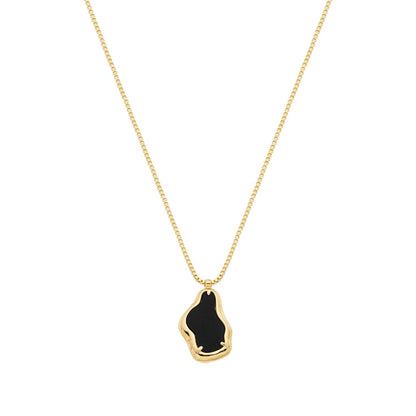 Gargantilha orgânica com acrílico banhada a ouro 18k - Biju & Cia.