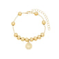 Pulseira bolas com pingente pai nosso banhada a ouro 18k - Biju & Cia.