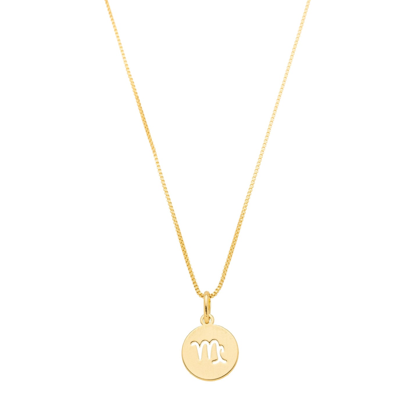 Gargantilha com pingente redondo de signos banhada a ouro 18k - Biju & Cia.