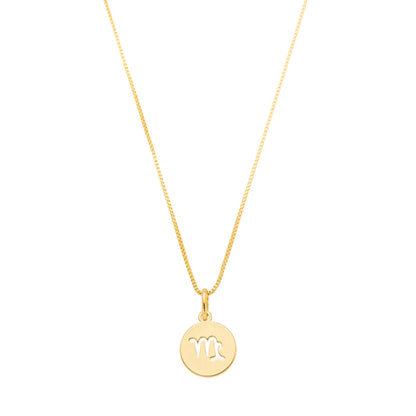 Gargantilha com pingente redondo de signos banhada a ouro 18k - Biju & Cia.