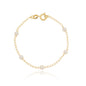 Pulseira infantil com pérola de 4mm banhada a ouro 18k - Biju & Cia.