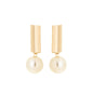 Brinco com pérola banhado a ouro 18k