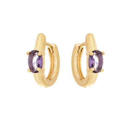 Argola articulada com pedra banhada a ouro 18k - Biju & Cia.
