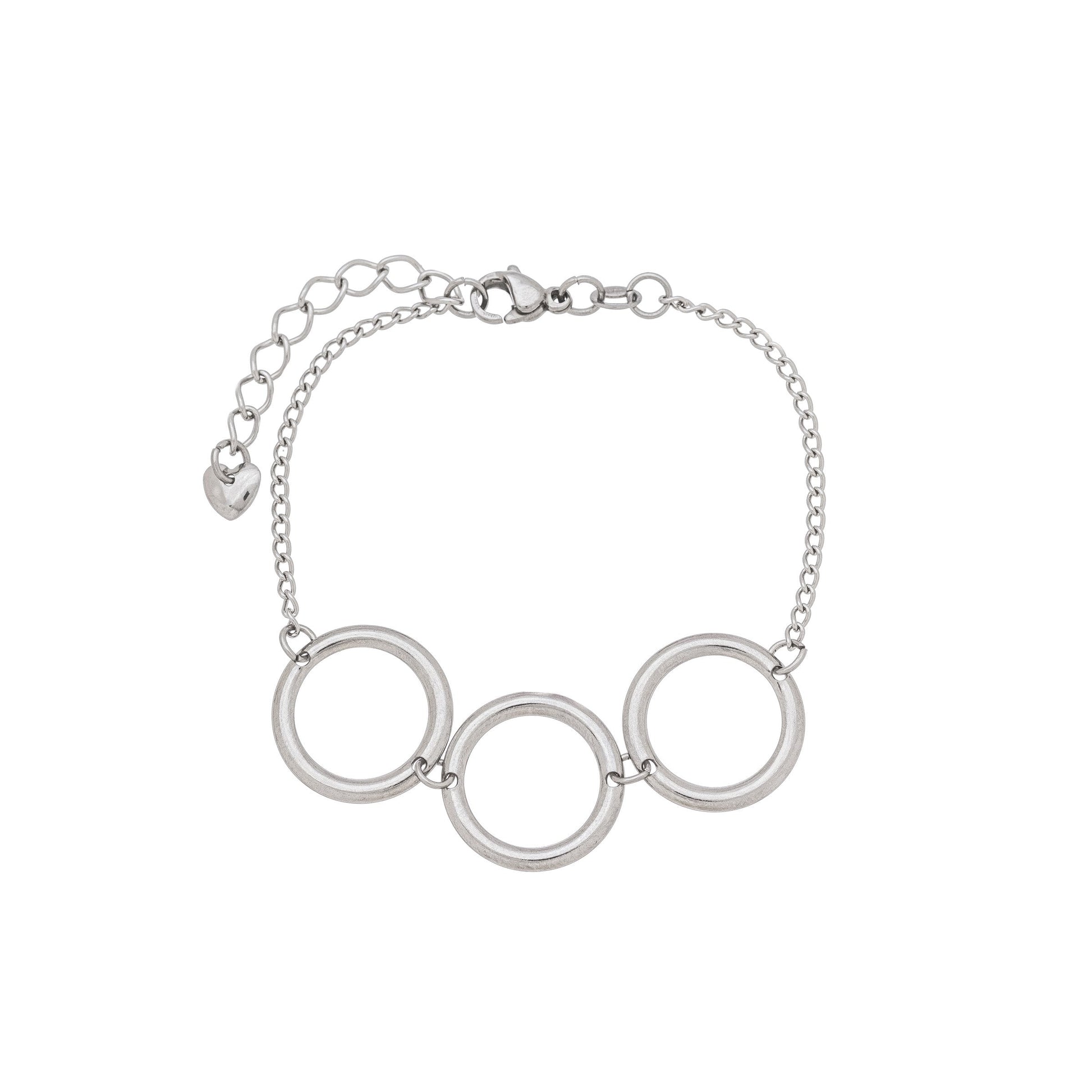 Pulseira círculos em aço inox - Biju & Cia.