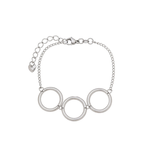 Pulseira círculos em aço inox - Biju & Cia.