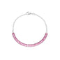 Pulseira com zircônias rosa em aço inox - Biju & Cia.