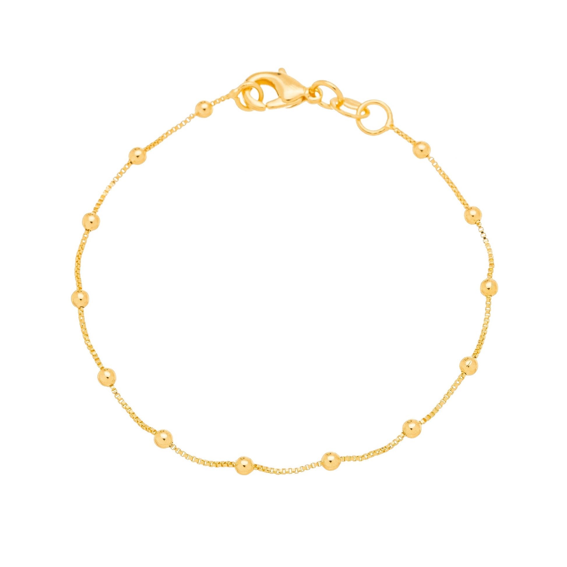 Pulseira infantil de bolinhas banhada a ouro 18k - Biju & Cia.