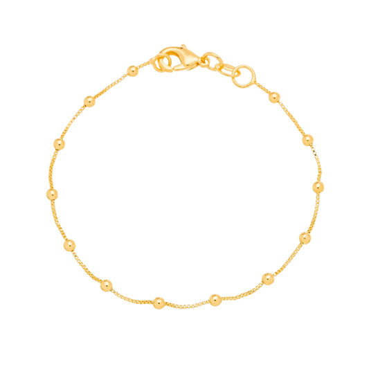 Pulseira infantil de bolinhas banhada a ouro 18k - Biju & Cia.